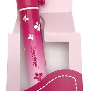 Sewline Water-Soluble Fabric Glue Pen-Pink with one Refill  sold by the package