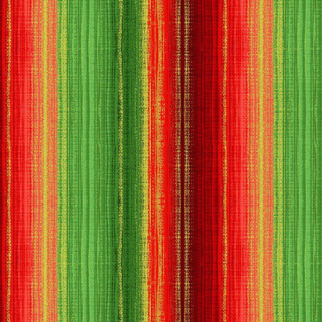 Timeless Treasures Fabric Winter Rose Metallic Stripe Holiday Multi BTY ...