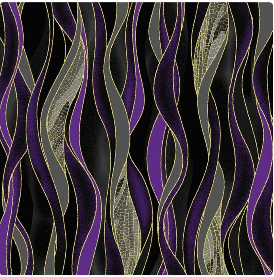 Benartex Kanvas Dragonfly Dance - 8503M-11 - Dancing Waves Black/purple ...