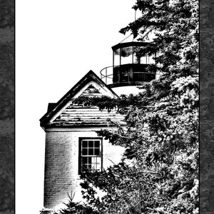 SKETCHED LIGHTHOUSE Quilt Panel of Actual Photography taken and Digitally Printed