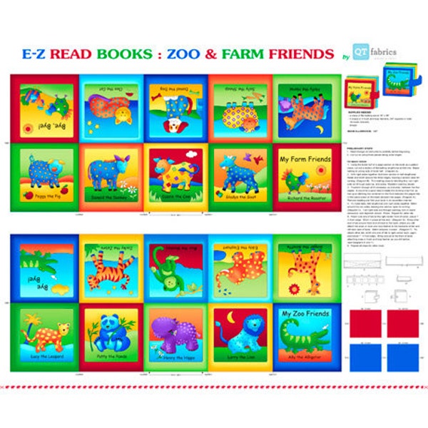 Quilting Treasures Sew and  Go  ZOO and FARM FRIENDS Storybook Panel