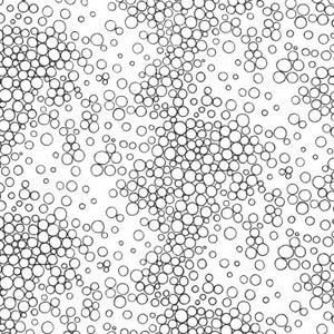 Alexander Henry fabric Ghastlie  A Ghastlie Bubble  White background with Black Bubbles  BTY