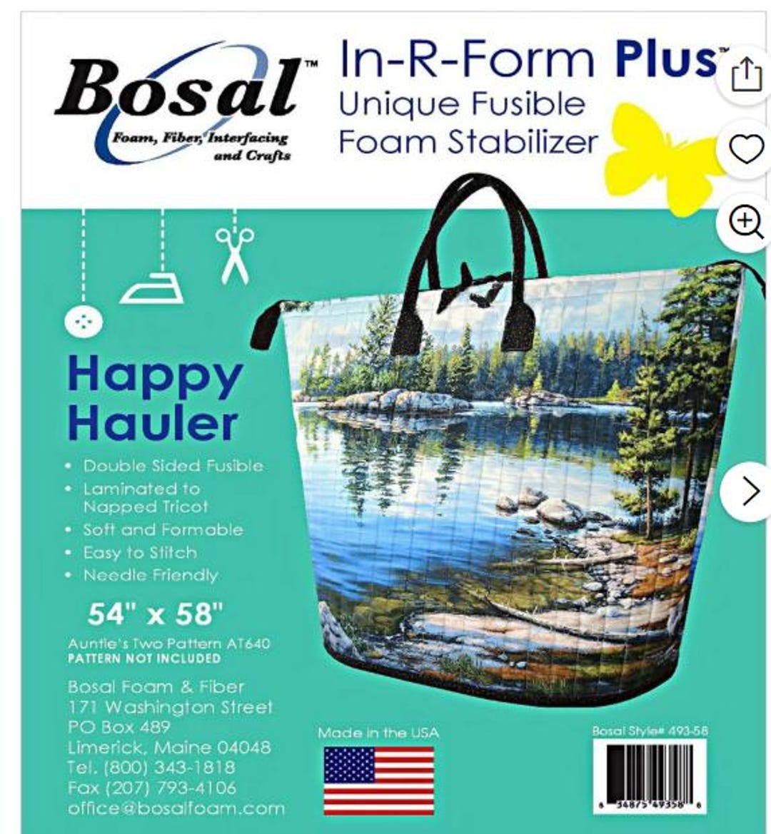 Bosal In-r-form Plus Fusible Foam Stabilizer 54"x58"-happy Hauler Bag