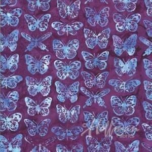 Hoffman Fabrics Batik -  P2001 72 Magenta  Batik with Butterflies   BTY