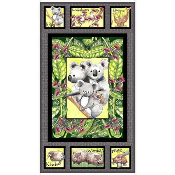 Sale   Sale   Quilting Treasures  KIWIS & KOALAS   KOALA Panel by Desiree Designs