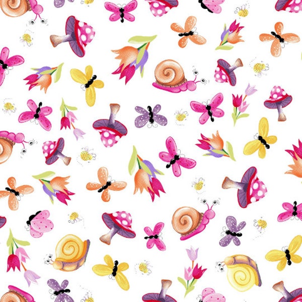 World of Susybee Sloane the Snail SB20411-100 Tossed Snails with White Background   BTY