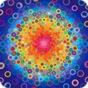 Robert Kaufman Fabrics Rainbow dots panel. Effervescence Digital Panel by Robert Kaufman 18161 – One yard of fabric.