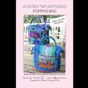 Poppins Bag Sewing Pattern – Auntie’s Two With Stays Included Sold by the Package