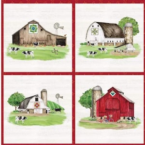 Riley Blake Designs Spring Barn Quilts Pillow Panel  Sold by the panel