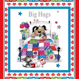 Henry Glass & Co. Henry Glass Big Hugs Banner Panel by Jonny Javelin Sold by Panel