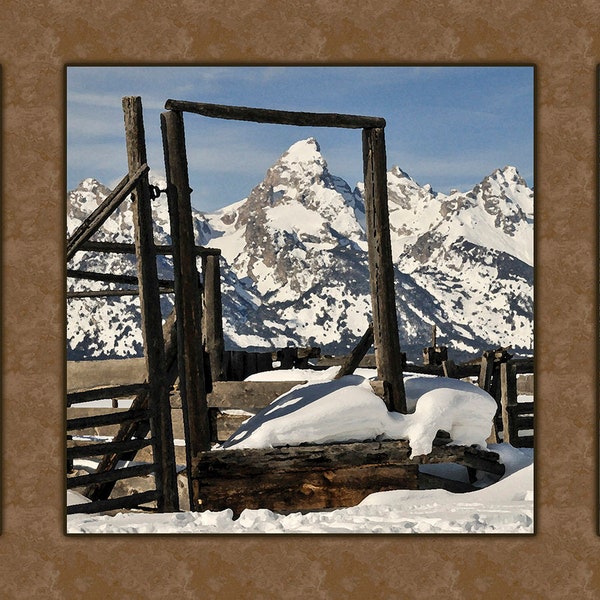 MORMAN ROW TETONS in Winter Quilt Panel actual photography digitally printed