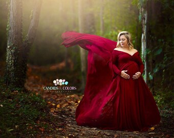 red plus size maternity dress