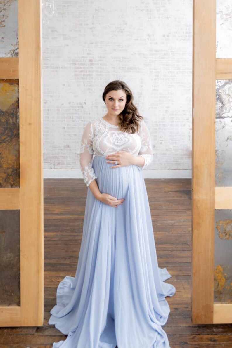 Maternity Dress for Photo Shoot Maternity dress for Baby Shower Maternity Gown Long Sleeve Maternity Dresses with Lace Maternity Wedding Bry 