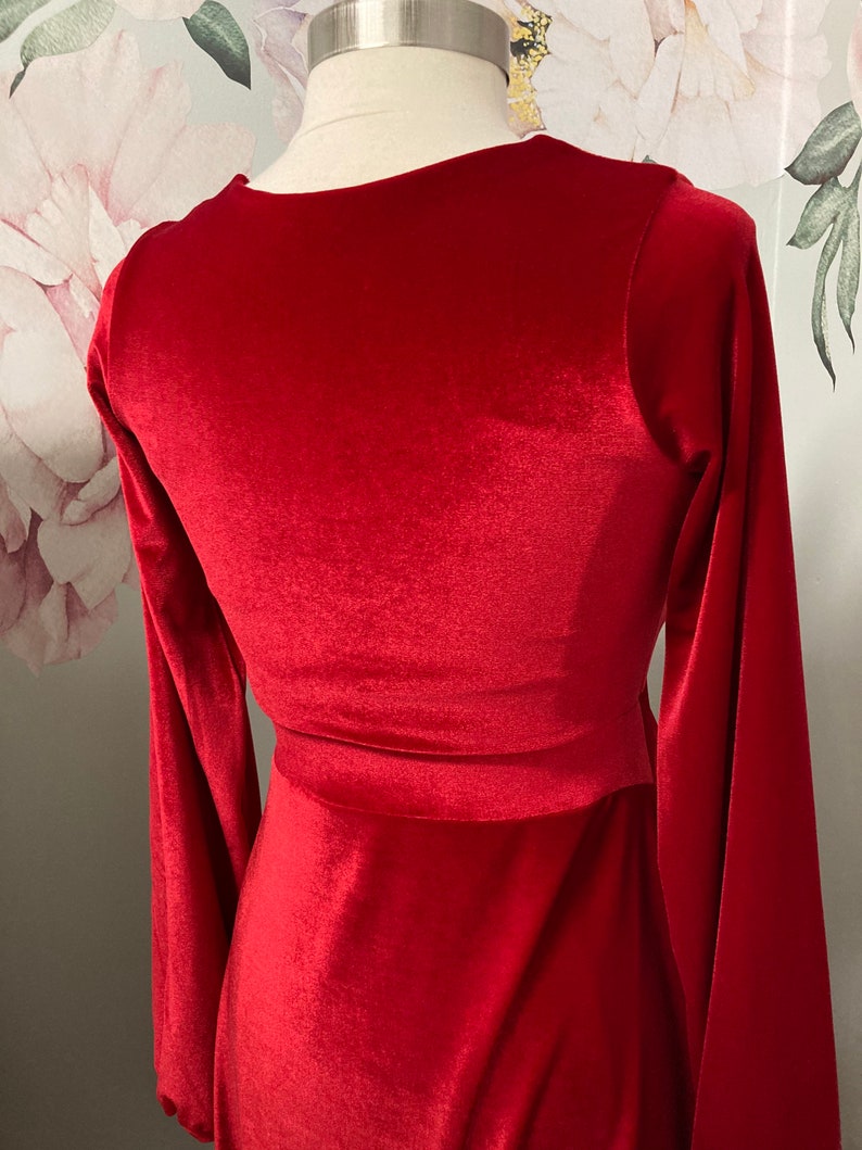 Red Velvet Maternity Dress for Photo Shoot Long Sleeve Etsy