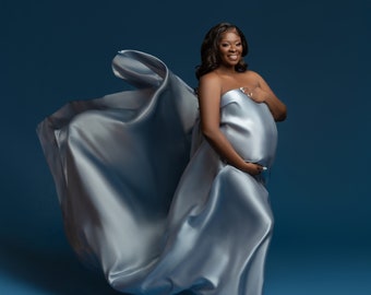 Silky Satin Maternity Wrap: Photography Prop, Finished Edges