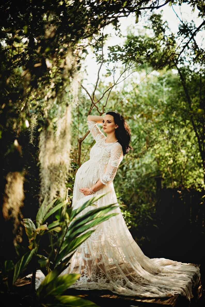 Boho Chic Maternity Dress Maternity Gown for Photos Reclaimed | Etsy