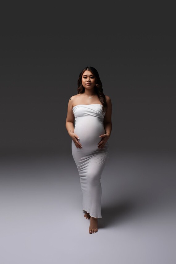 Gaia Vintage Lace Maternity Dress: Flowy Full Sleeve Gown