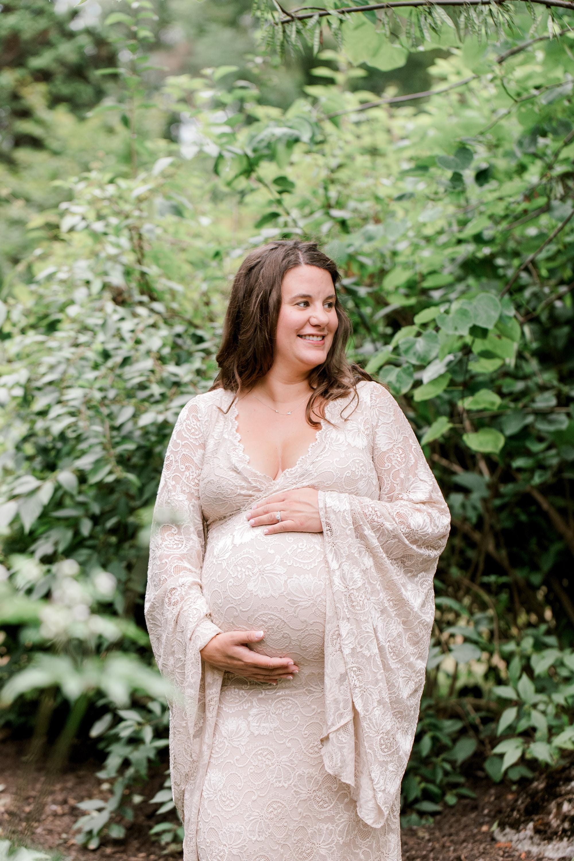 Champagne Lace Maternity Gown