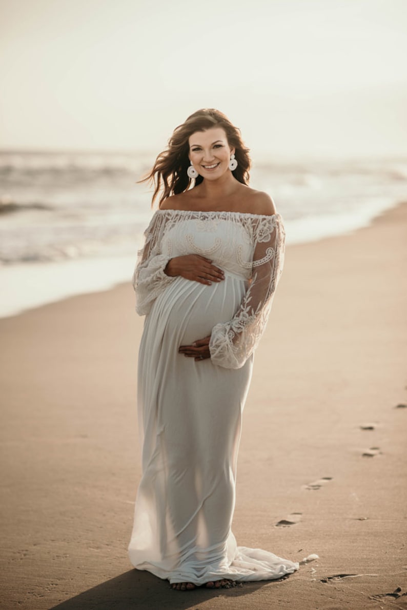 Lace Boho Maternity Wedding Dress Boho Bride Maternity Gown Etsy