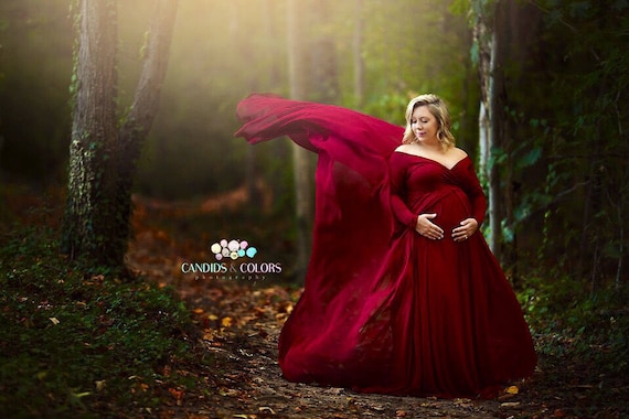 plus size maternity gown for photoshoot