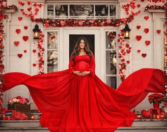 Chiffon Maternity Dress With Train: Fitted Jersey Gown - Etsy Israel
