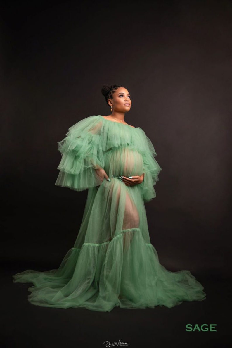 Tulle Maternity Dress for Photography Pre Raphaelite Inspired Dress Boho Maternity Gown Euphemia 