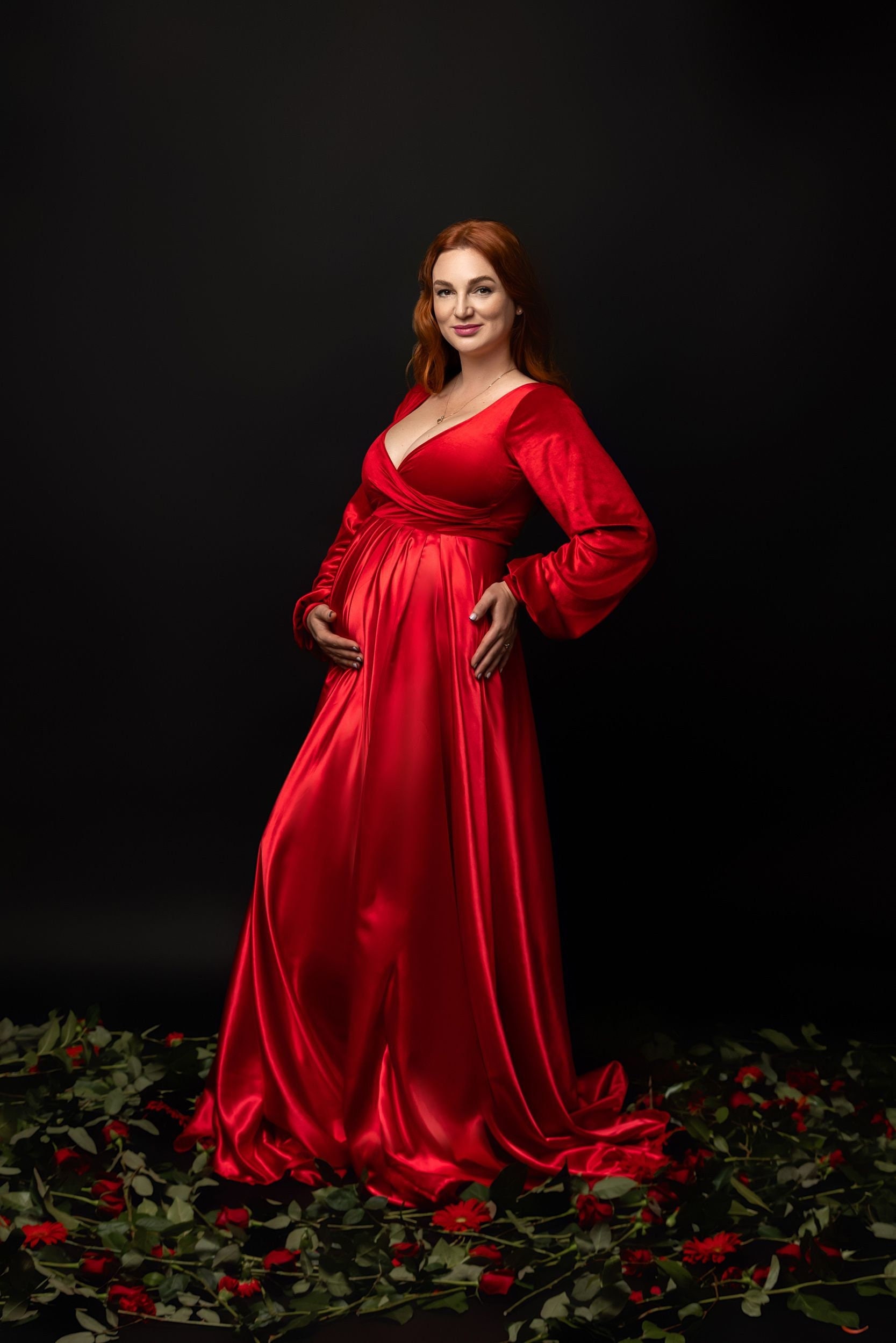 satin maternity dress