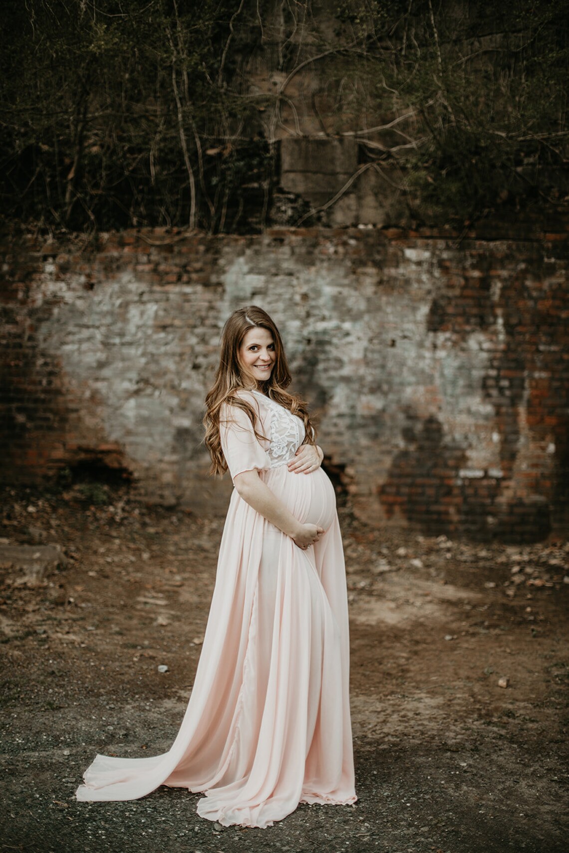 Boho Maternity Gown Bohemian Maternity Dress Chiffon Preagnacy Etsy