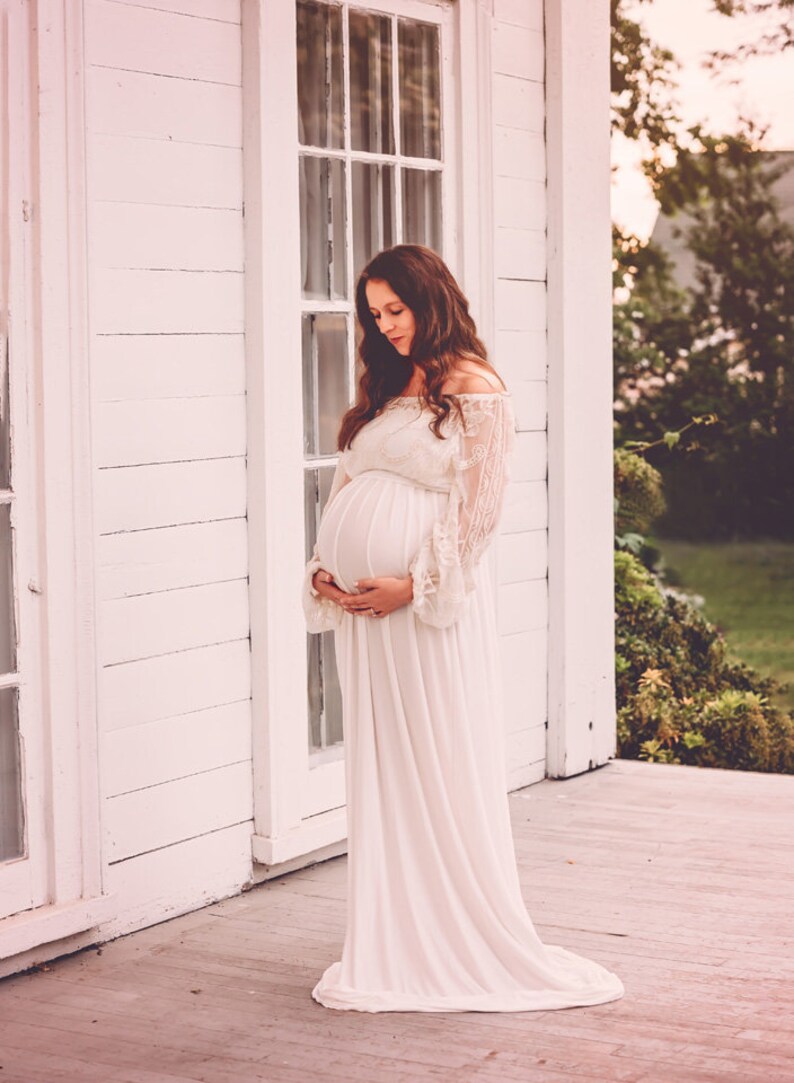 Lace Boho Maternity Wedding Dress Boho Bride Maternity Gown Etsy