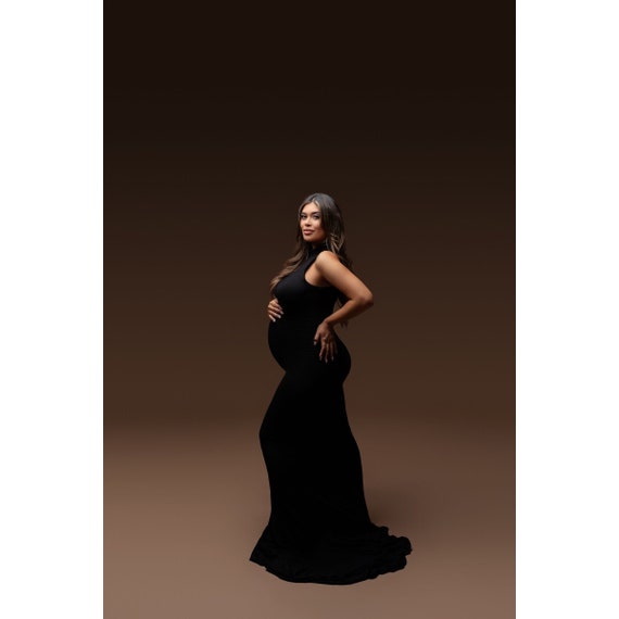 Turtle Neck Maternity Photo Shoot Dress 