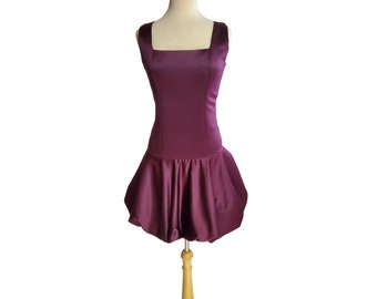 Purple Satin Bubble Dress