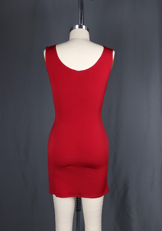 knee length dresses for ladies Camille Red Mesh Sheer Mini Dress – Elegant & Alluring Red / Large main image 1