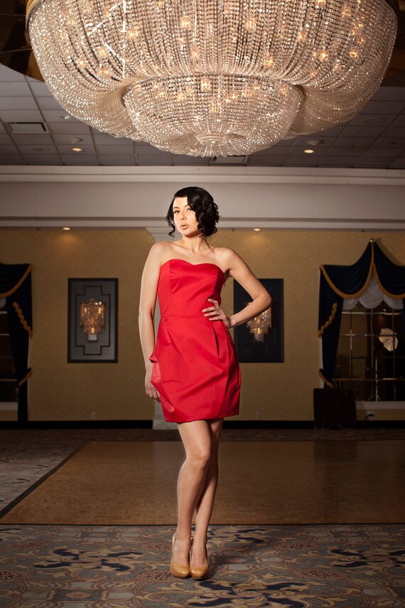 red strapless cotton dress Eden Strapless Maxi Dress