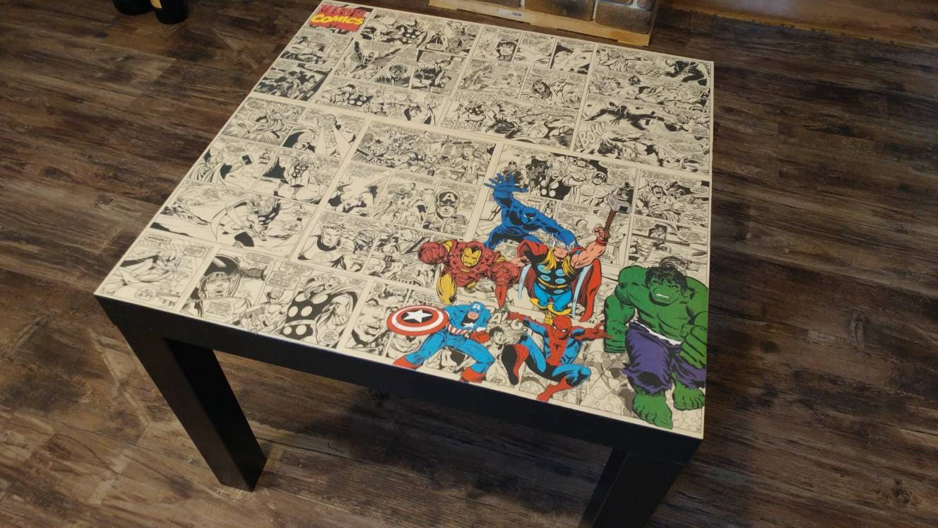 Custom Marvel DC coffee table Comic Home Decor Avengers Etsy