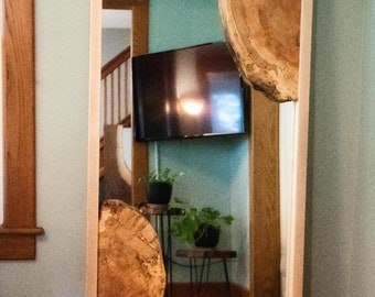 Wall Mirror, live edge maple mirror