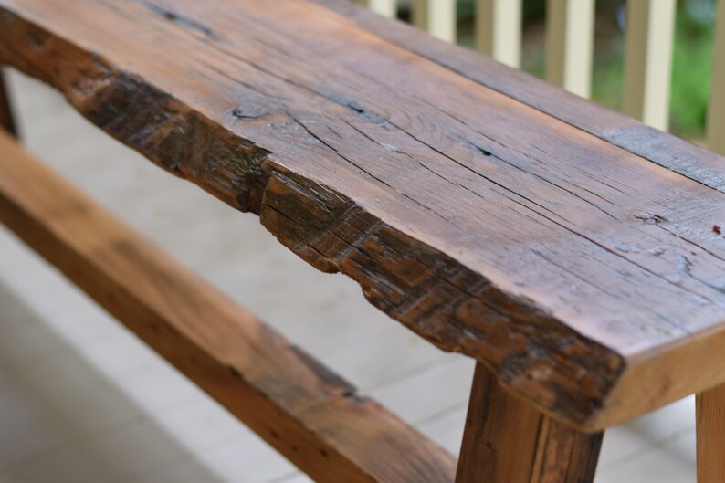 Live Edge Reclaimed Wood Bench Entryway Bench Barn Wood Etsy