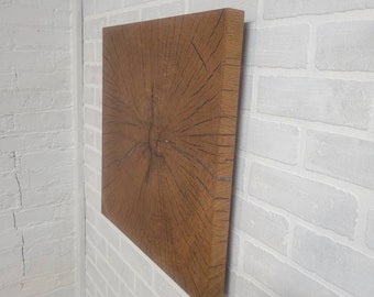 White oak and epoxy art wall hanging