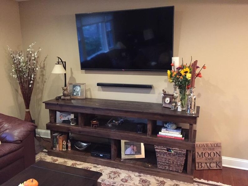 Reclaimed Wood TV Console Rustic Console Table Bookshelf TV Etsy