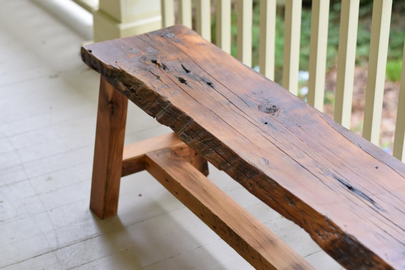 Live Edge Reclaimed Wood Bench Entryway Bench Barn Wood Etsy