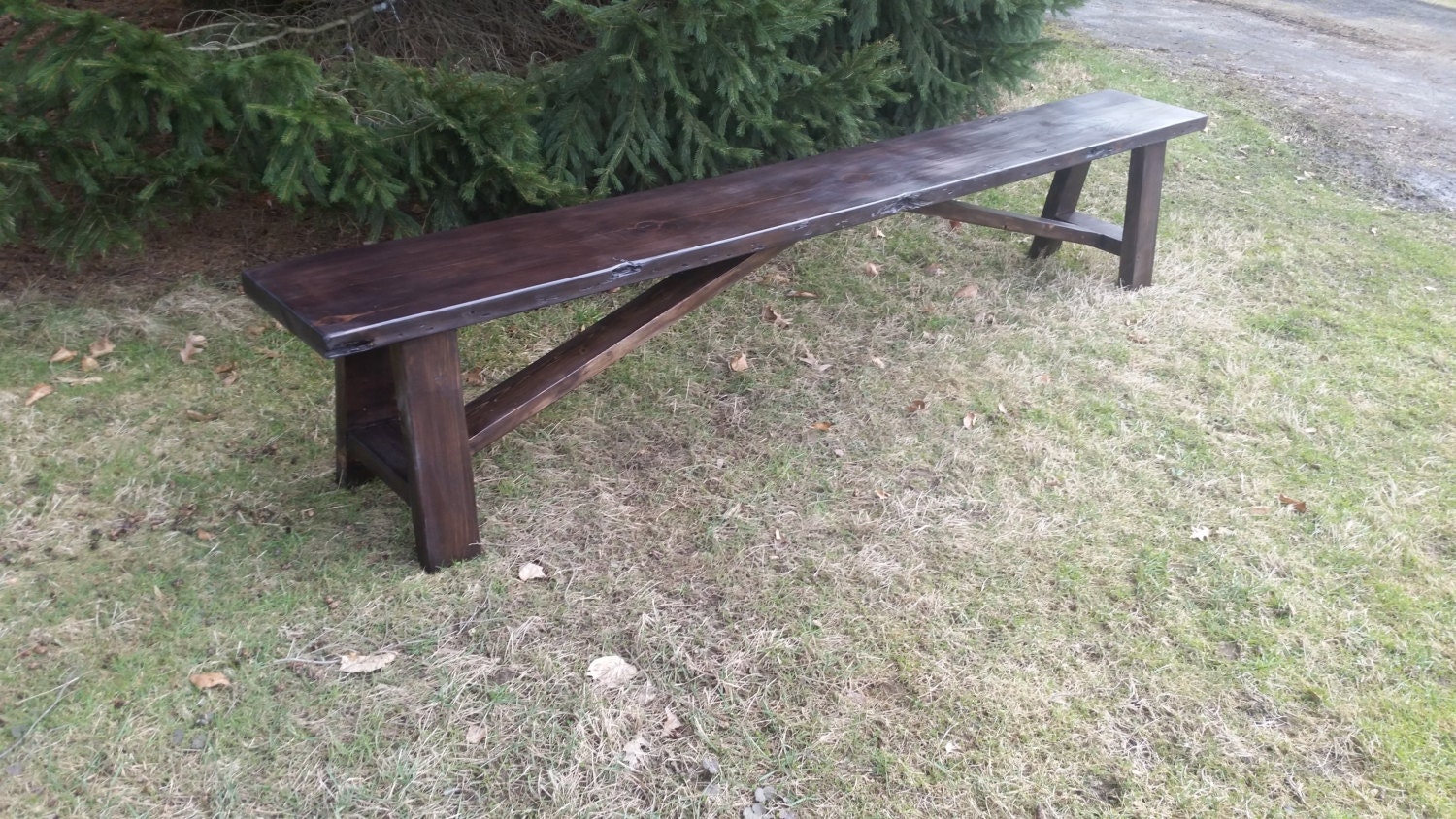 Reclaimed Wood Farmhouse Bench Handmade Wooden Bench Etsy