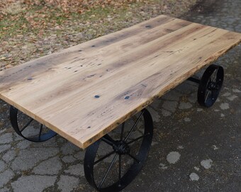 Coffee Table, Vintage Industrial Design, Antique reclaimed