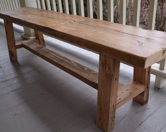 Reclaimed Wood Bench, Entryway Bench, Barn Wood Bench