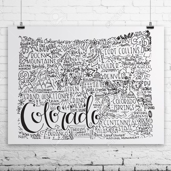 Arte de pared del estado de Colorado, regalo de arte de pared de Colorado, decoración de pared para casa nueva, regalo de inauguración de la casa, regalo de graduación