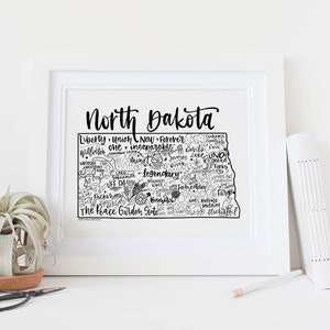 North Dakota State Art Wall Art Gift for North Dakota Wall Decor for New House Gift for Housewarming