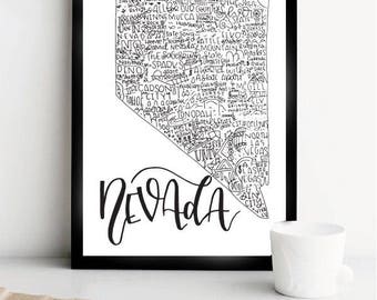 Nevada State Art Wall Art Gift for Nevada Wall Decor for New House Gift for Housewarming Gift for Graduation Gift