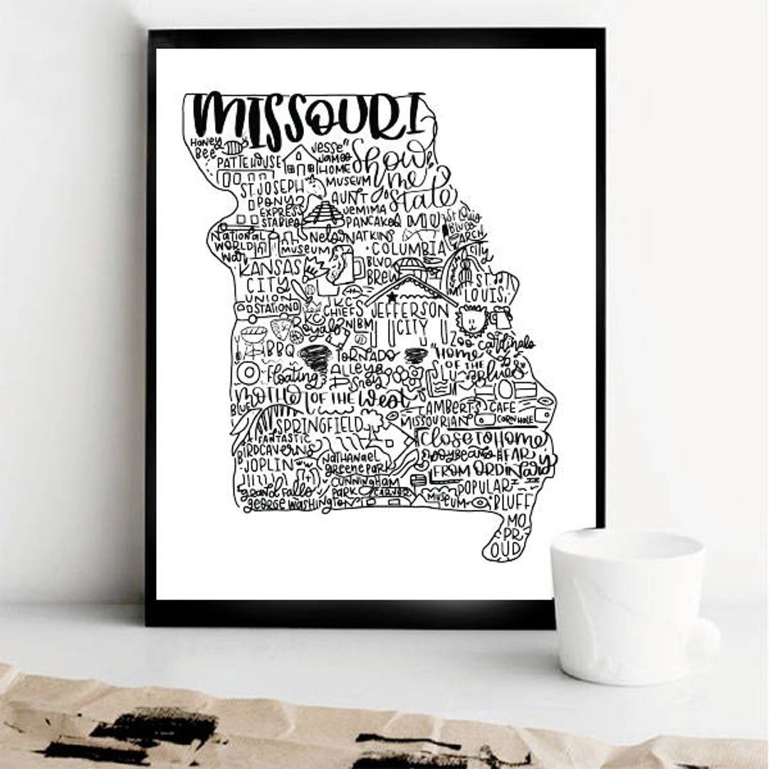 Missouri State Art Wall Art Gift for Missouri Wall Decor for New House ...