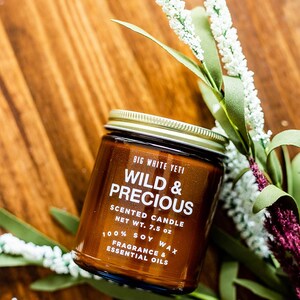 Wild & Precious Signature Candle - Vanilla and Sandalwood Candle made with Soy Wax Neutral Candle