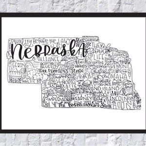 Nebraska State Art Wall Art Gift for Nebraska Wall Decor for New House Gift for Housewarming Gift for Graduation Gift