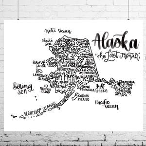 Alaska State Art Wall Art Gift for Alaska Wall Decor for New House Gift for Housewarming Gift for Graduation Gift