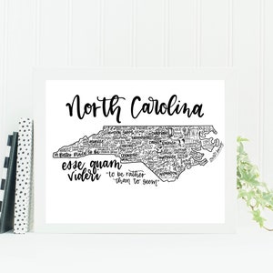 North Carolina State Art Wall Art Gift for North Carolina Wall Decor for New House Gift for Housewarming